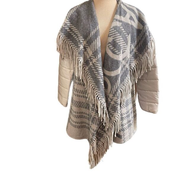 NWT Marc Cain Grey Fringe Coat Jacket Size N5 US Size 12 New - Picture 2 of 14